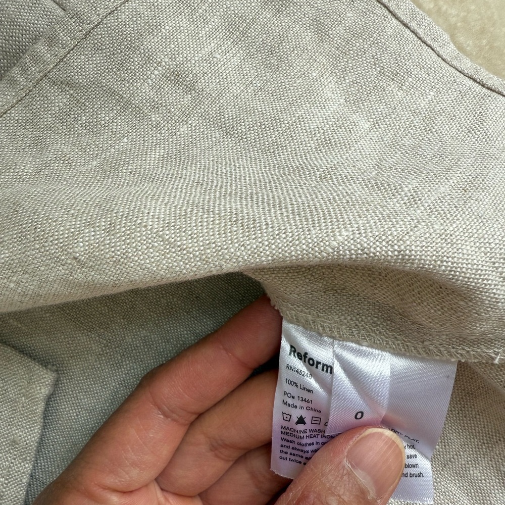 Reformation A-Line Linen Skirt with Slit - Picture 5 of 7